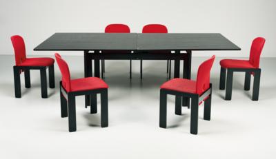 A set of six chairs mod. 121 with a rare dining table mod. 778, designed by Afra & Tobia Scarpa - Design