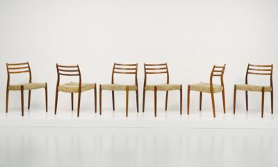 A set of six chairs model 78, designed by Niels O. Møller - Design
