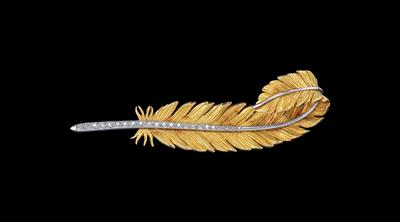 A Feather Brooch by Cartier - Jewellery