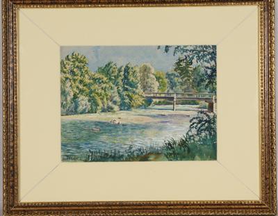 Künstler 1. Hälfte 20. Jh. Brücke über einen Fluss, - Antiques and art