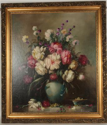 Künstler Mitte 20. Jh. Blumen in Vase, - Antiques and art