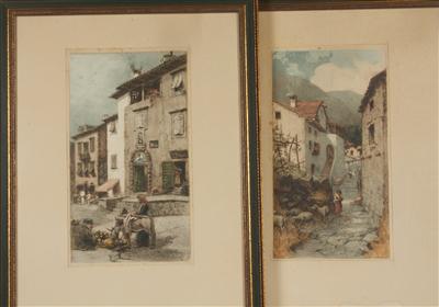 Künstler Mitte 20. Jh. 2 südländische - Antiques and art