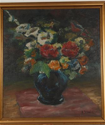 Künstler 20. Jh. Blumen in Vase, - Antiques and art