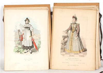 Konvolut Modeblätter für Kostümkunde, - Kunst, Antiquitäten und Möbel