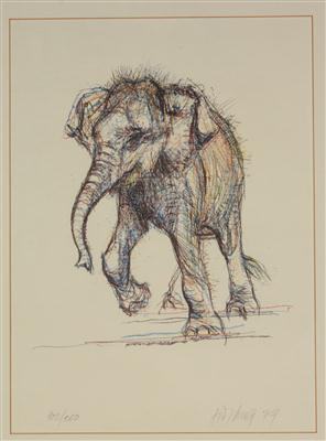 Künstler 2. Hälfte 20. Jh. Elefant, - Antiques and art