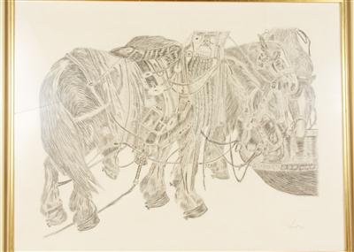 Künstler Mitte 20. Jh. Pferde an der Tränke, - Antiques and art