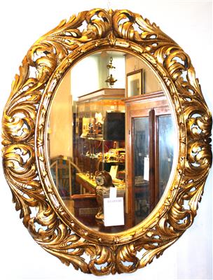 Ovaler Salonspiegel in sogen. florentiner Art, - Antiques and art