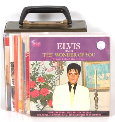 14 Singles Elvis Presley teilw. Kuriositäten, - Elvis Presley Memorabilia (discs, literature and collecting items)