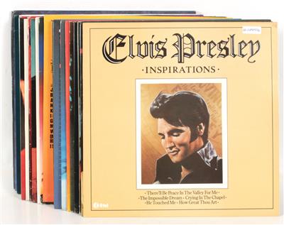 46 LP's Elvis Presley div. Hits bzw. Best Of-Sampler und 2 LP-Boxen American Trilogy (3 LP), - Elvis Presley Memorabilien (Schallplatten, Literatur und Sammlerstücke)