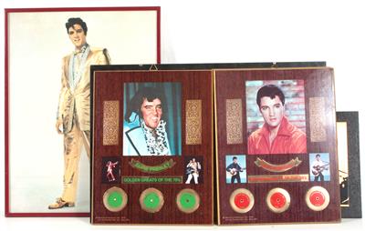 6 Fanartikel Elvis Presley für Wandmontage Golden Greats of the 50's, - Elvis Presley Oggetti commemorativi (dischi, letteratura, oggetti da collezione)