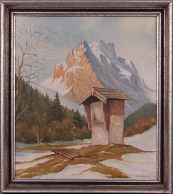 Künstler 1. Hälfte 20. Jh. Bildstock im Wettersteingebirge, - Kunst, Antiquitäten und Möbel