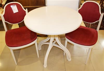 Runder Tisch mit 2 Sessel, - Arte e antiquariato