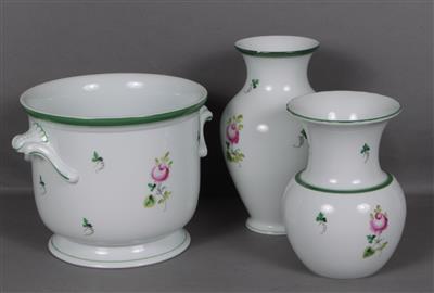 1 Blumentopf, 2 Vasen - Arte e antiquariato