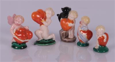 5 Putti mit Herzen - Arte e antiquariato