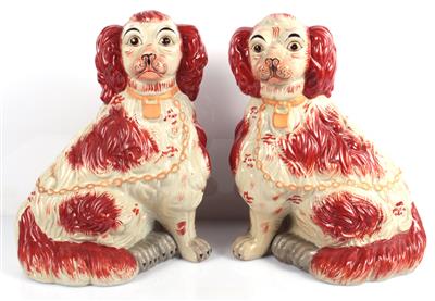 Paar sitzende Hunde - Arte e antiquariato