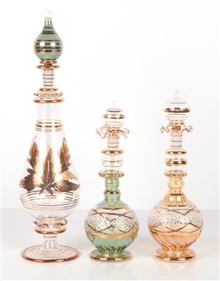 1 große, 2 kleine Parfümkaraffen - Antiques and art