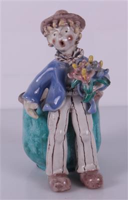 Schale, figural staffiert, Geselle mit Blumenstrauß - Antiques and art