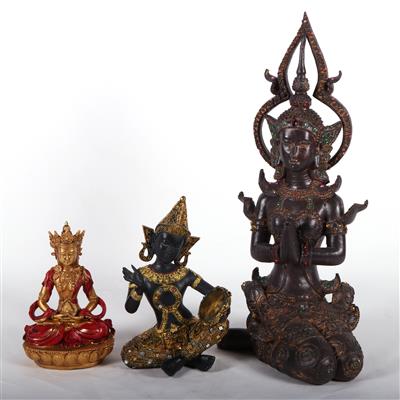 3 Buddhafiguren - Antiques and art