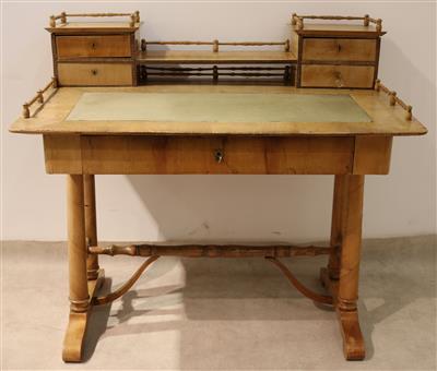 1 Biedermeier-Aufsatzschreibtisch um 1830, - Antiques and art