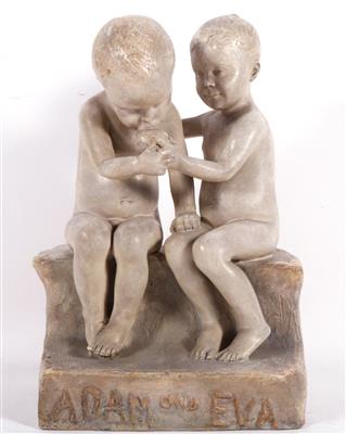 Paar Kinder mit Apfel - Vánoční aukce - Umění a starožitnosti