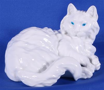 Liegende Katze - Augarten Porzellan