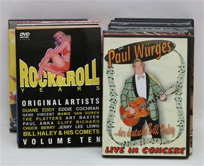 43 DVDs - Historic entertainment technology and vinyls