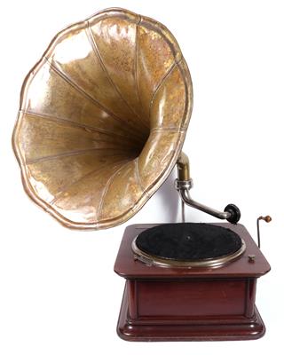 Trichtergrammophon Columbia Graphophone - Historische Unterhaltungstechnik und Schallplatten