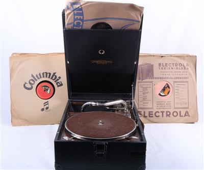 Koffergrammophon The Grammophon Co. Ltd. - Historische Unterhaltungstechnik und Schallplatten