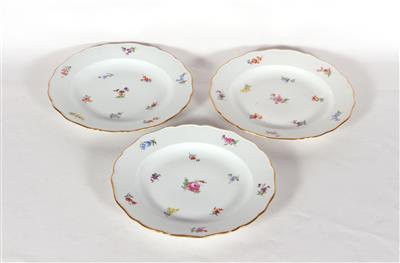 6 Speiseteller, Porzellanmanufaktur Meissen, 19. Jahrhundert - Antiques and art