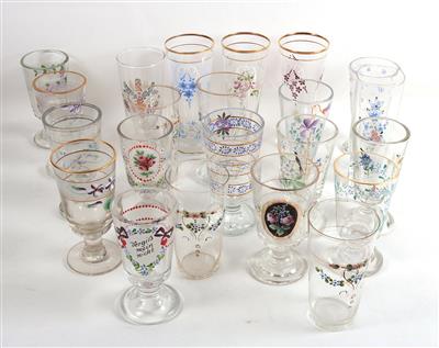 22 Gläser und Pokale - Arte e antiquariato