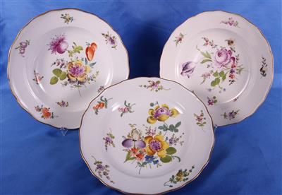 3 Speisteller, Porzellanmanufaktur Meissen - Antiques and art