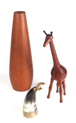 1 Tierfigur "Giraffe", 1 Vase, 1 Flaschenöffner - Umění a starožitnosti