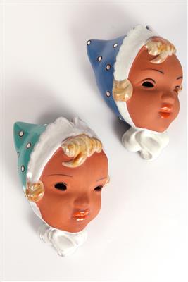2 leicht variirende Mädchenmasken - Arte e antiquariato