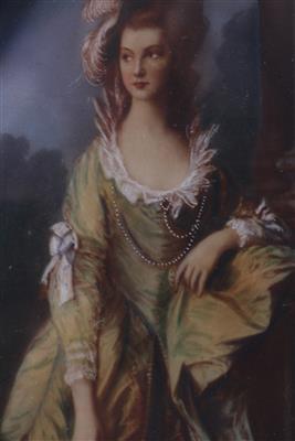 Portraitminiatur einer Dame der Gesellschaft im Stile Ludwig des XV - Arte e antiquariato