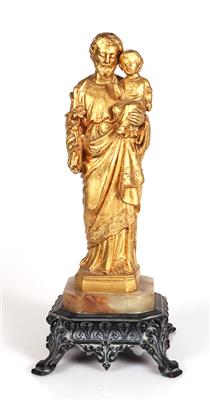 Skulptur "Heiliger Josef mit dem Jesusknaben - Arte e antiquariato