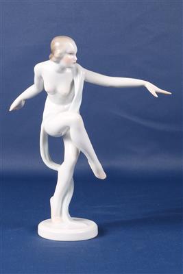 Figur "nackte Tänzerin mit Schal - Antiques and art