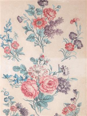 Biedermeierrahmen mit gerahmter Buchseite, "V. Feuilles de Fleur - Antiques and art