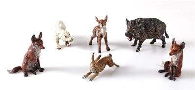 Konvolut von 6 Tierfiguren - Antiques and art