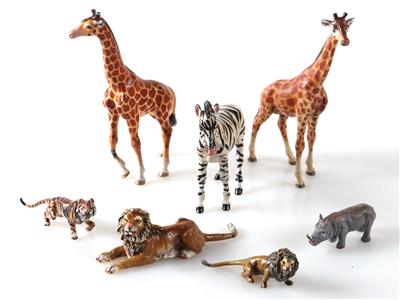 Konfolut von 7 Tierfiguren, "afrikanische Wildtiere" - Kunst, Antiquitäten, Möbel und Technik