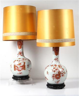 Paar Tischlampen in asiatischer Art, - Umění a starožitnosti
