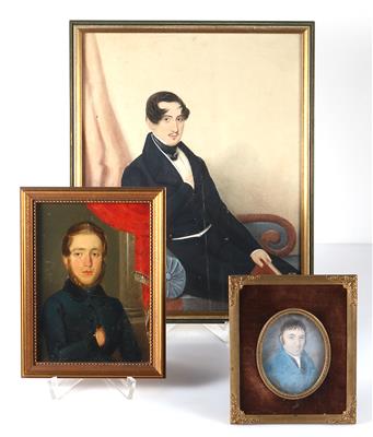 Konvolut aus 3 Herrenportraits des 19. Jh. - Arte e antiquariato