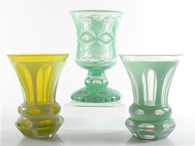 Konvolut aus 3 Gläsern im Biedermeierstil - Kunst, Antiquitäten, Möbel und Technik
