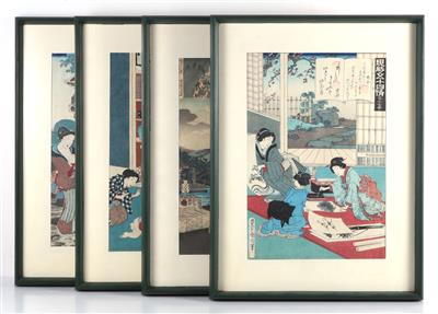 4 japanische Farbholzschnitte - Antiques and art