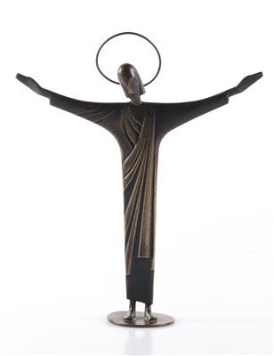 Jesusfigur / Christusfigur, Werkstätten Hagenauer, Wien, - Arte e antiquariato