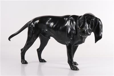 Ungewöhnlich große Bronzefigur "Alter Jagdhund" - Umění a starožitnosti