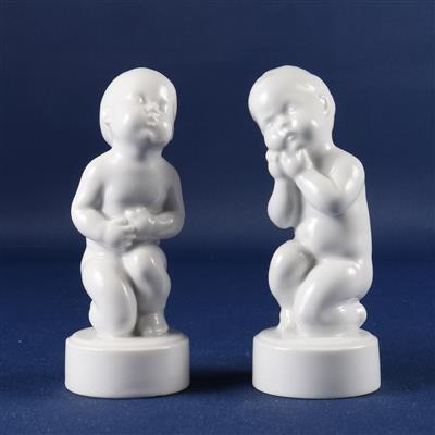 2 versch. Putti, dänisches Porzellan, Marke Bing  &  Grondahl - Arte e antiquariato