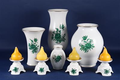 4 verschiedene Vasen u. 4 Kerzenständer, Wiener Porzellanmanufaktur Augarten - Kunst, Antiquitäten, Möbel und Technik