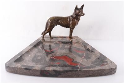 Große Visitenkartenschalle mit Schäferhund - Kunst, Antiquitäten, Möbel und Technik