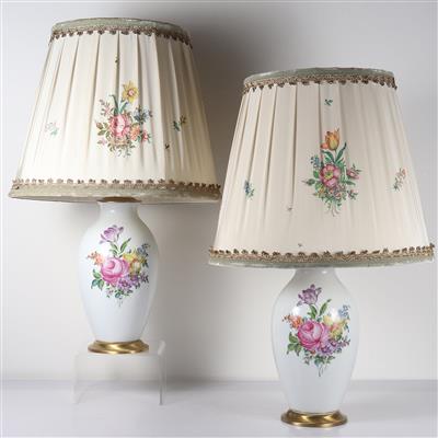 Paar Tischlampen, "Wiener Porzellanmanufaktur Augarten" - Antiques and art