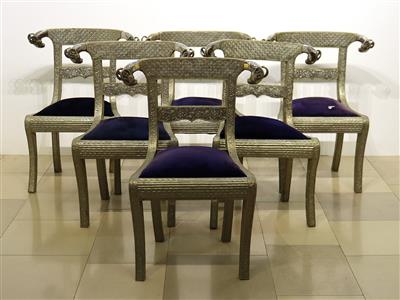 Satz von 6 Sesseln im indischen Palaststil - Kunst, Antiquitäten, Möbel und Technik
